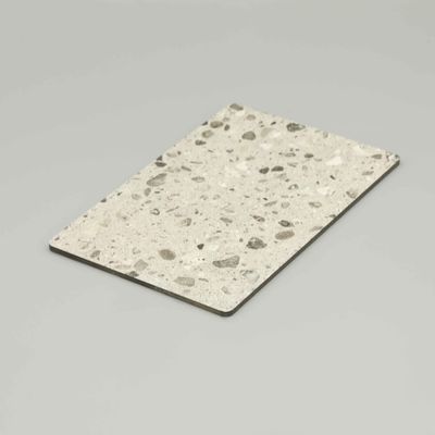 Acp Hojas Decoración de revestimiento de pared Panel compuesto de aluminio de mármol de grano blanco terrazzo