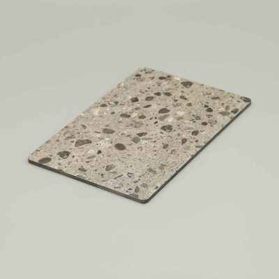Panel compuesto de aluminio de diseño Pvdf de hoja de mármol Terrazzo Acp resistente a los arañazos 4MM 4x8ft para para colgar secos de las paredes exteriores