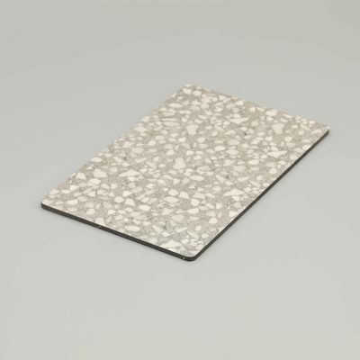 Hoja de mármol ACP recubierta de PVDF gris de 4 mm - Panel compuesto de aluminio A2 con capacidad de incendio