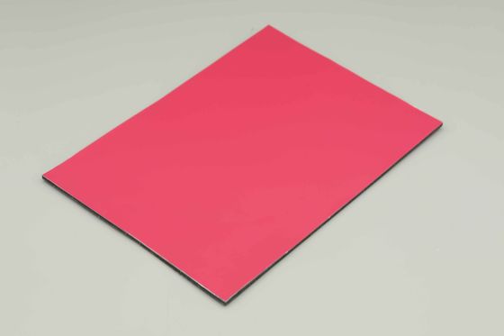 Panel de aluminio compuesto de color rosa rojo antibacteriano PE Panel de pared interior 244cm