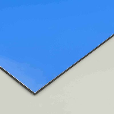 Panel de aluminio compuesto de PE ecológico azul. 4 mm 6 mm hoja ACM resistente a la intemperie para revestimiento exterior y cartelería.