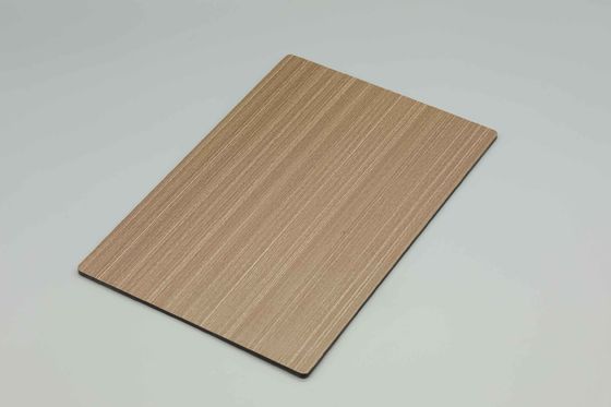 Revestimiento de panel compuesto de aluminio con vetas de madera y capa de PVDF para casas, resistente a los arañazos, 122 x 244 cm
