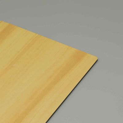 Panel compuesto de aluminio ignífugo de 4 mm con veta de nogal amarillo para revestimiento de paredes exteriores
