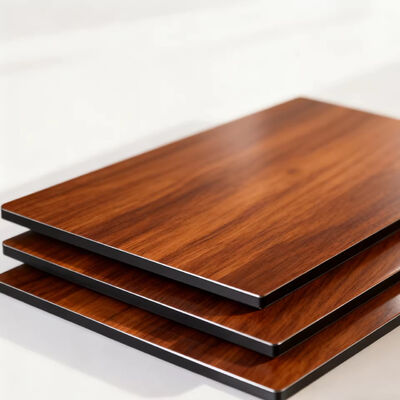 Panel Compuesto de Aluminio de Madera Jixiang Siji 3D Doble Cara | ACP Textura Madera de Olivo | Núcleo Ignífugo B1 de 4mm